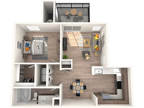 Floor plan 1 Bedroom Renovated