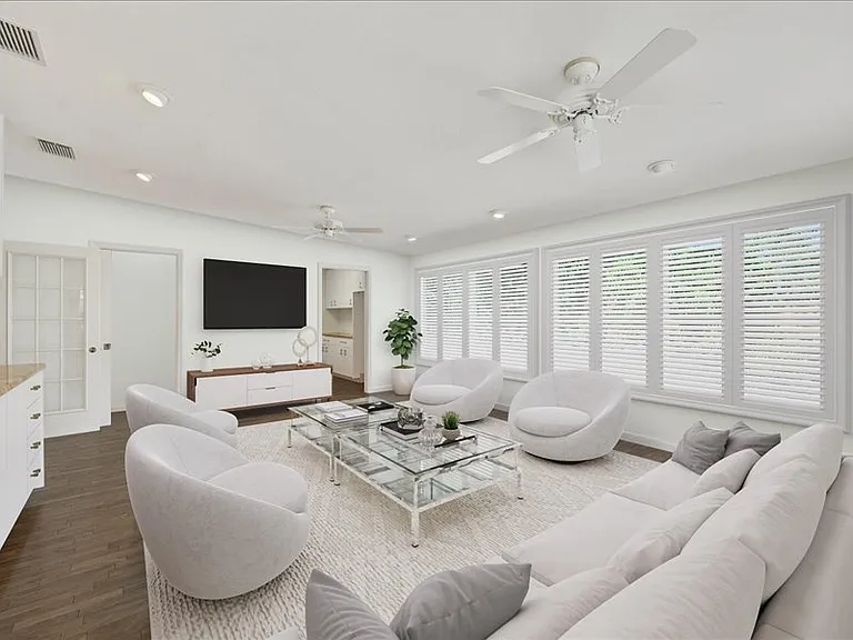 Large Family Room with Rendered Furniture