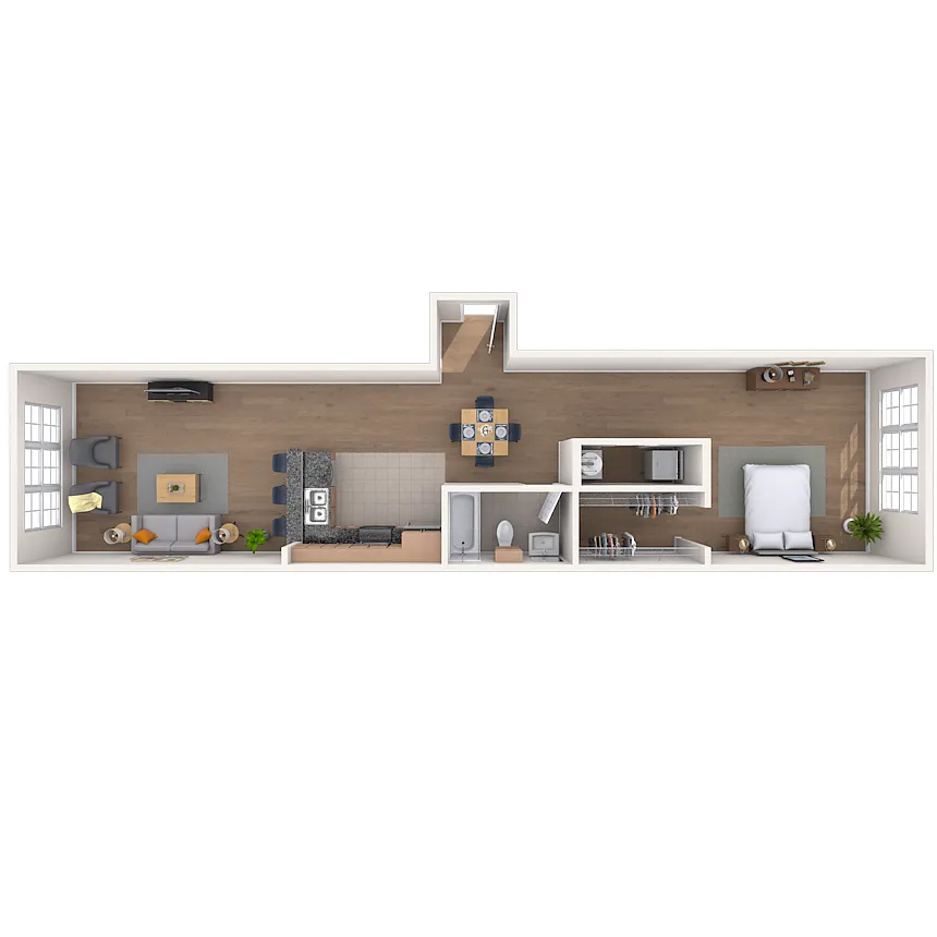 Floor plan Studio 0x1 978 SF