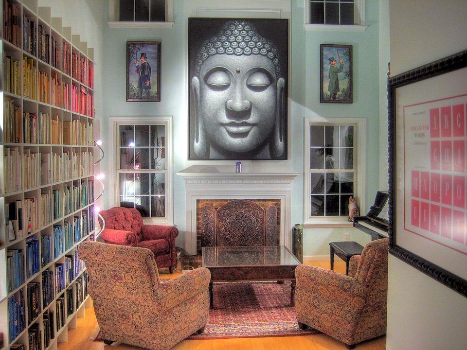 Open Living Room with 20' Ceiling