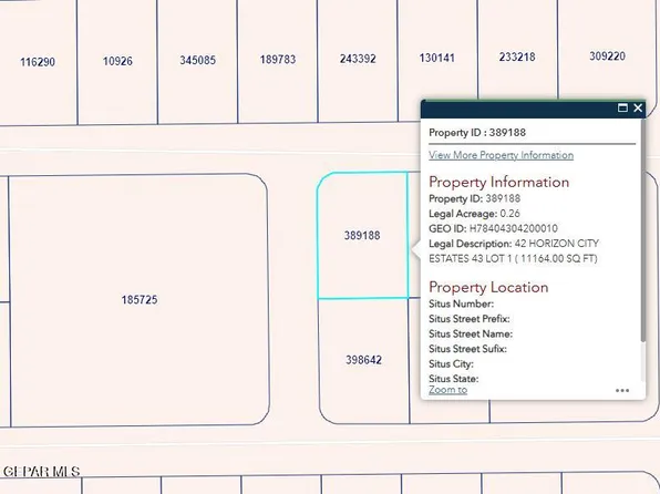 Pn 389188 42 Horizon City Ests Lot 1, El Paso, TX 79928