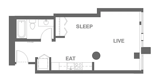 Floor plan Studio B MFTE
