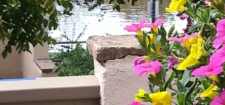 Balcony view to lake