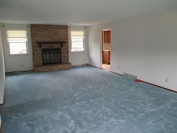 Large living room with fireplace