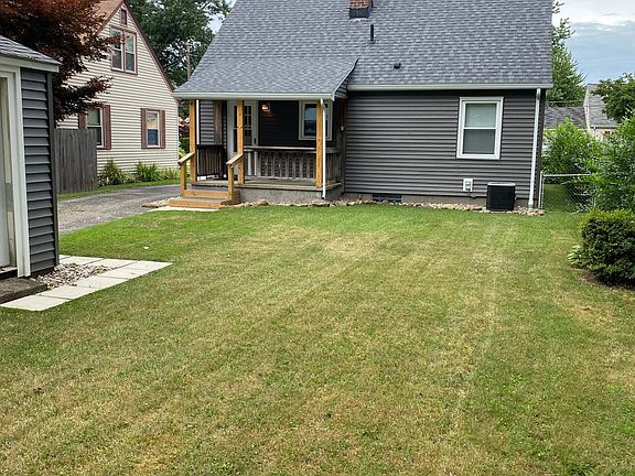 Back yard, back entrance with covered porch