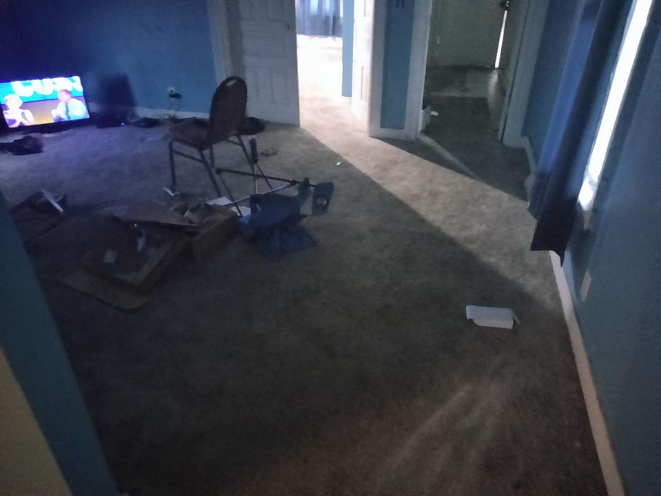 That is a 42in tv in the corner/it's a big family room