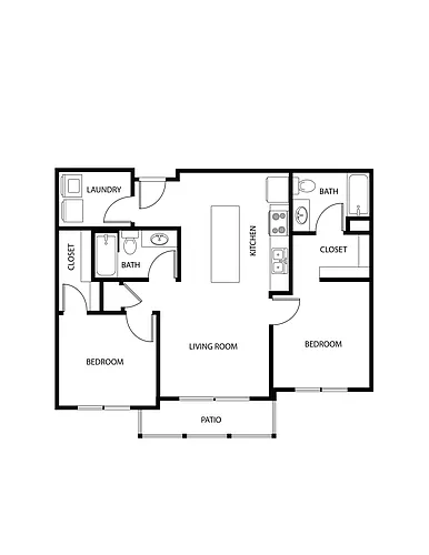 Floor plan 2 Bed 2 Bath