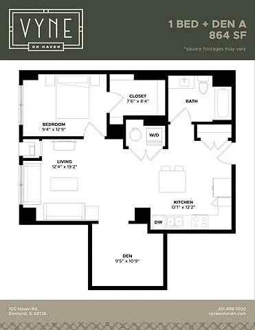 Floor plan 1 BED+D - A