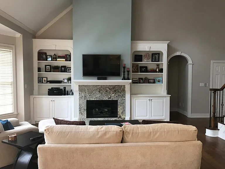 Living Area w/ Bookshelves