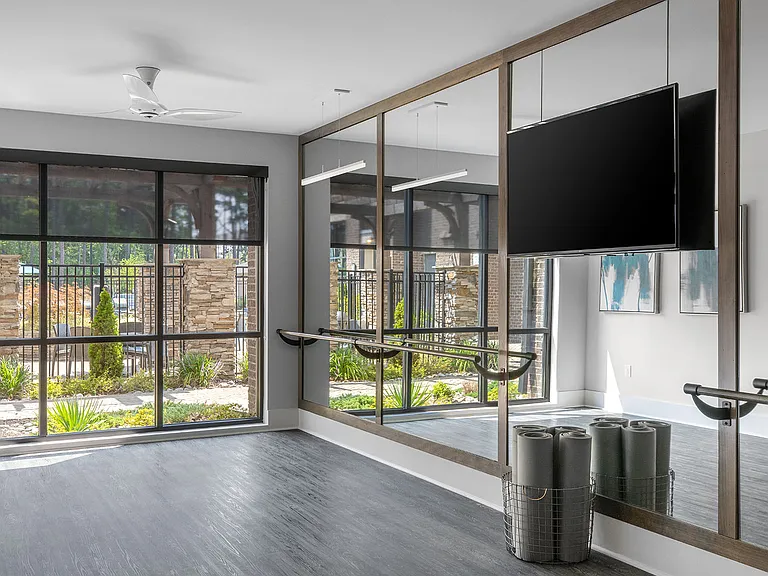 Your fitness center includes a dedicate yoga studio
