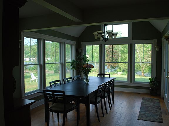 Dining room with views of the yard