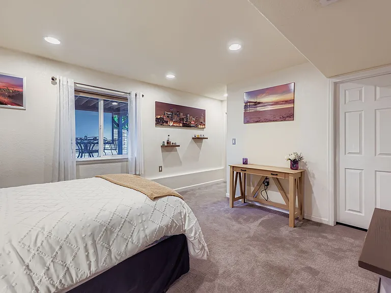 Guest bedroom. Large enough for queen with a window to the backyard