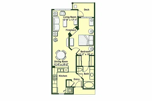 Floor plan 1x1-717