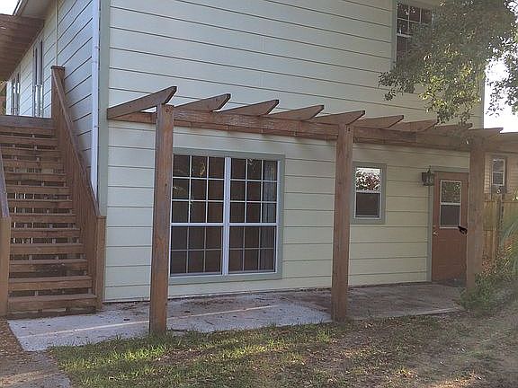 Back patio, deck stairs