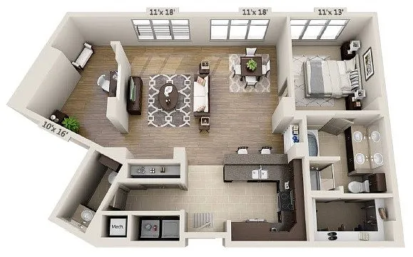 Floor plan A1.5D- Renovated