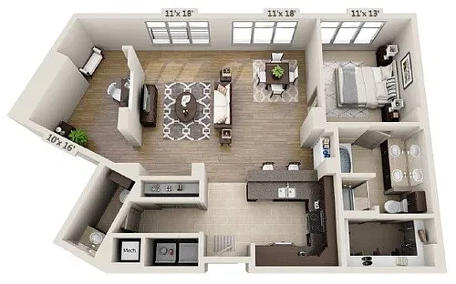 Floor plan A1.5D- Renovated