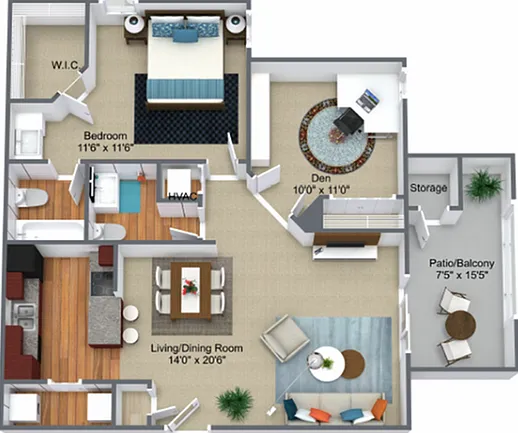 1 Bed, 1 Bath with Den-Updated 1 Bed, 1 Bath with Den-Updated