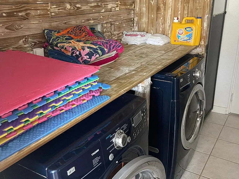 Large washer and dryer.