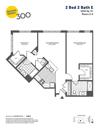 Floor plan 2 Bed 2 Bath E