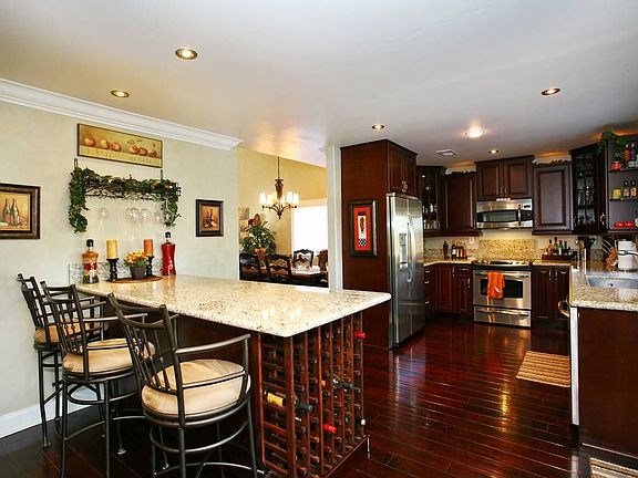 designer kitchen with breakfast bar