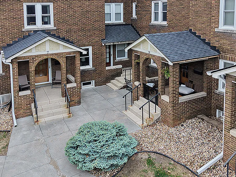 Front porch on the left