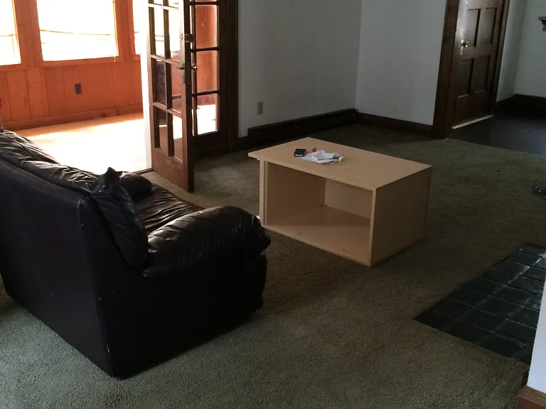 Living room and 3-season porch.
