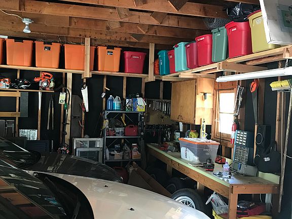 Garage shelves & work bench 