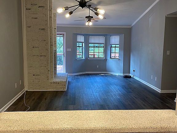 Living room and fireplace