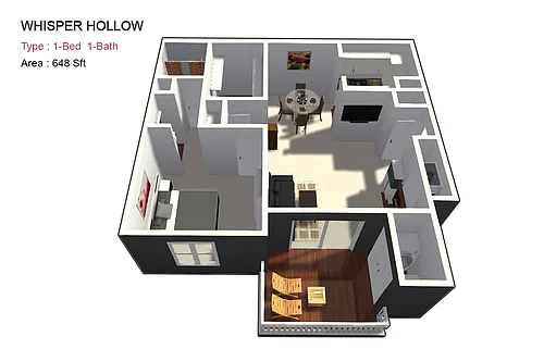 Floor plan One Bed / One Bath