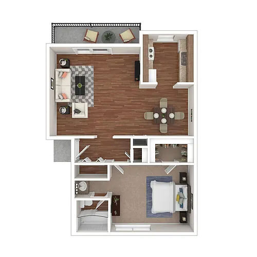 Floor plan One Bedroom One Bath