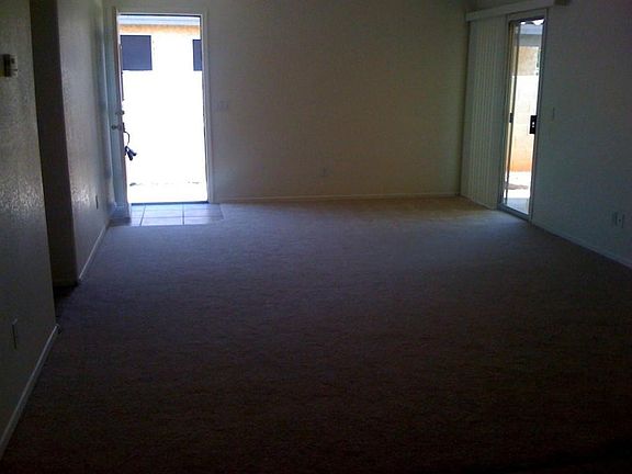 View from dining area to front door