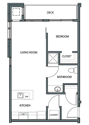 Floor plan 1 Bedroom A - Corner
