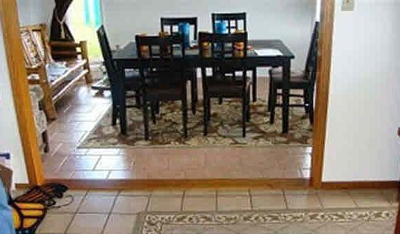 bonus room with new tile floor