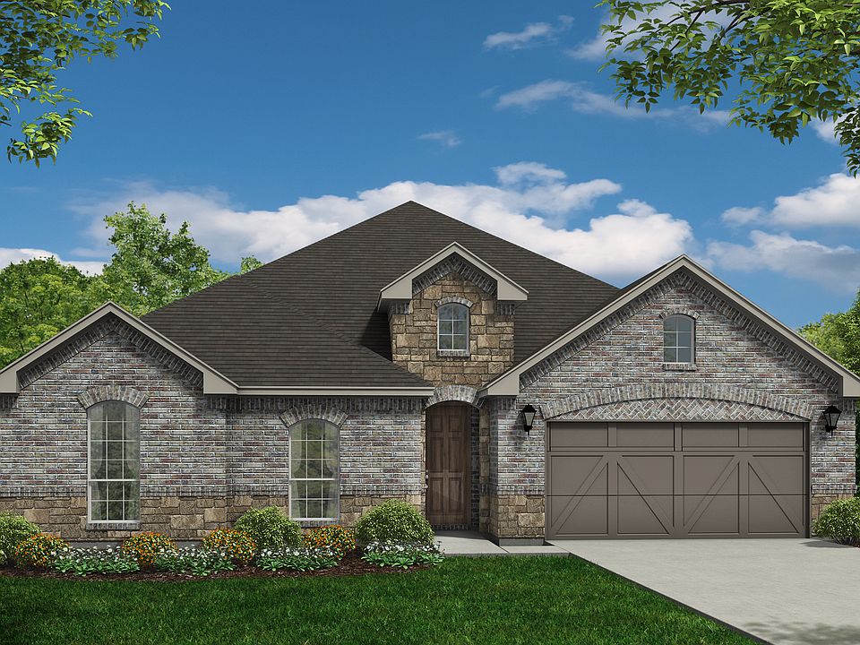 Plan 1683 Elevation A with Stone by American Legend Homes