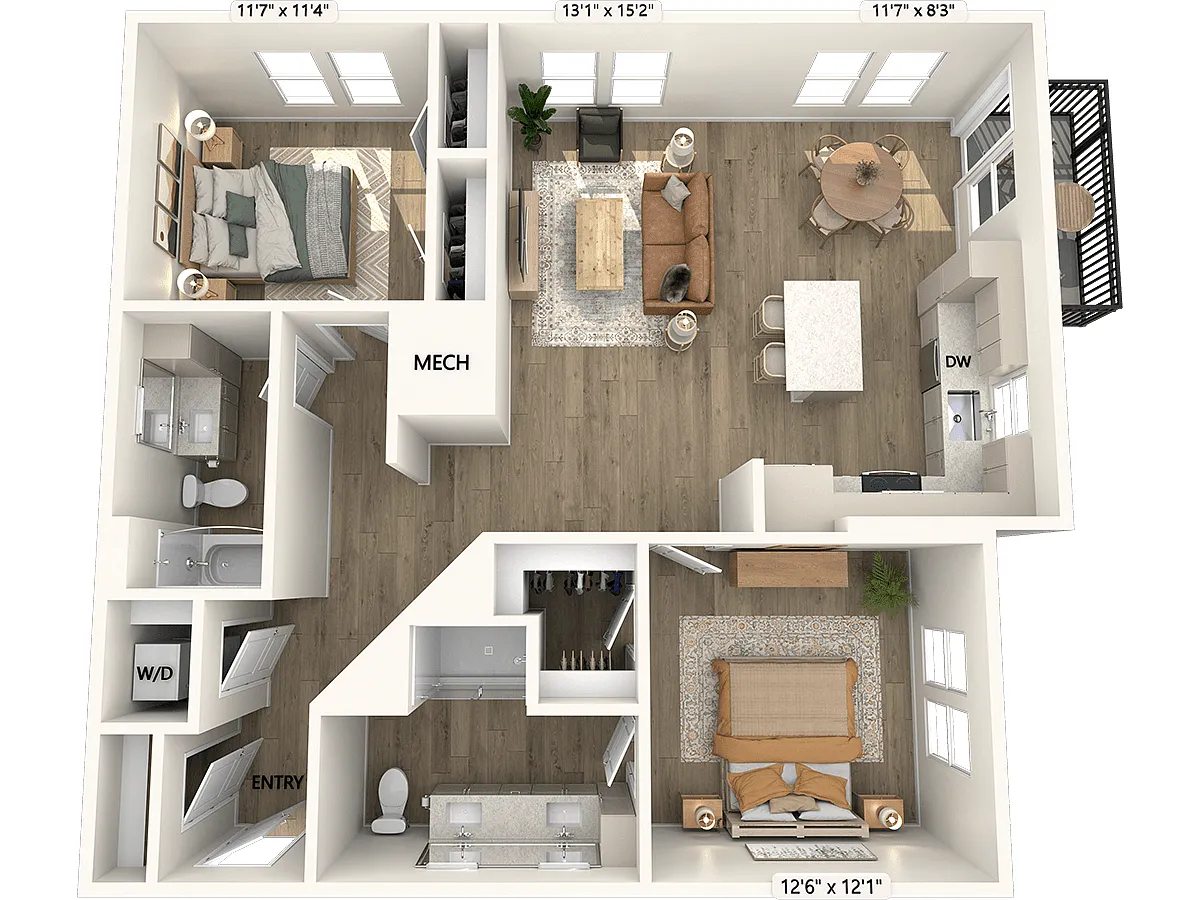Floor plan BF1.1-1191sf-DCII
