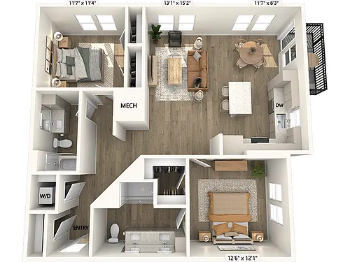 Floor plan BF1.1-1191sf-DCII