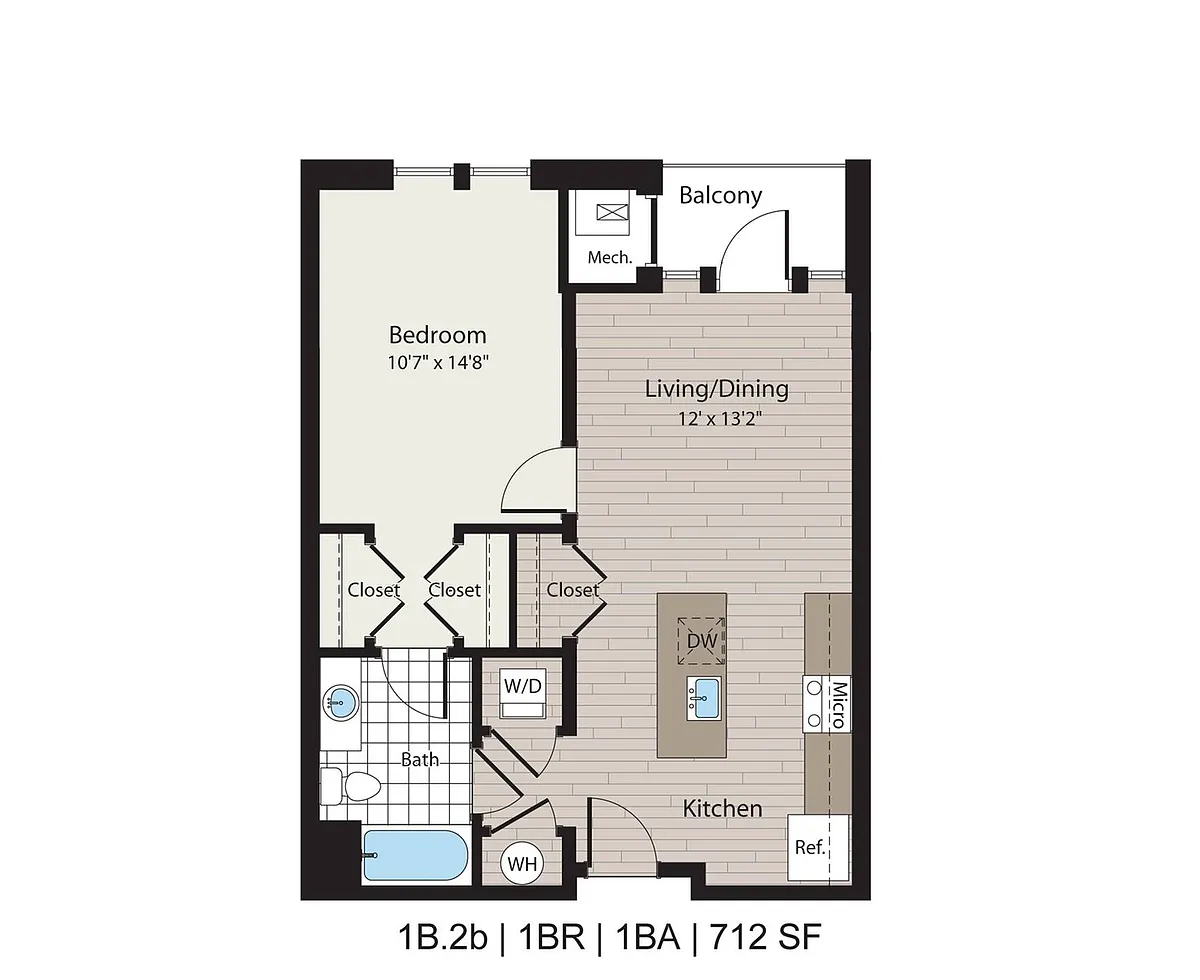 Floor plan 1B.2b