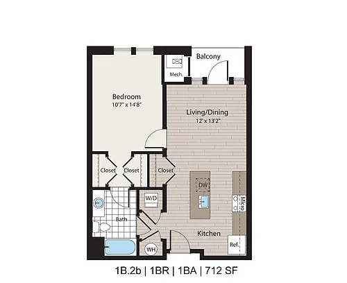 Floor plan 1B.2b