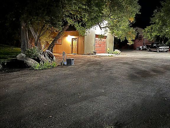 Office- garage in distance 