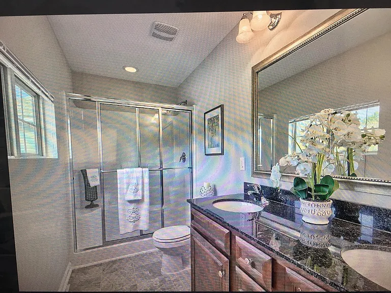 Master bath staged