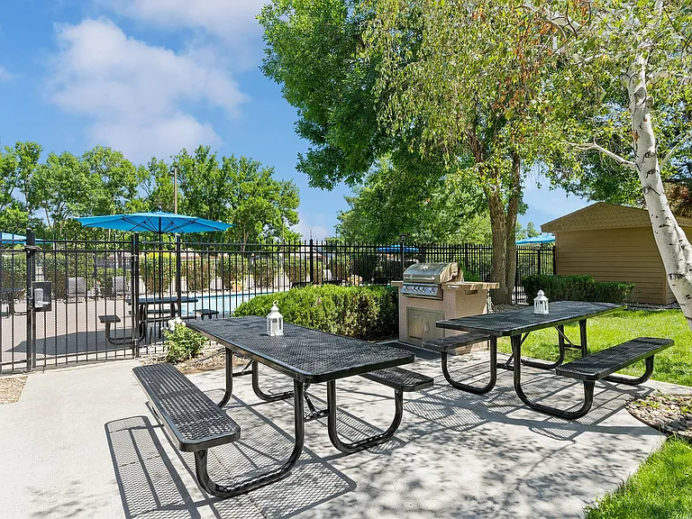 Grill and chill_our barbecue area is perfect for summer cookouts and casual gatherings.
