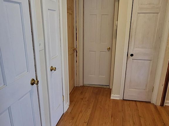 The front hallway off the living room has two closets which can be used as a pantry and linen closet.