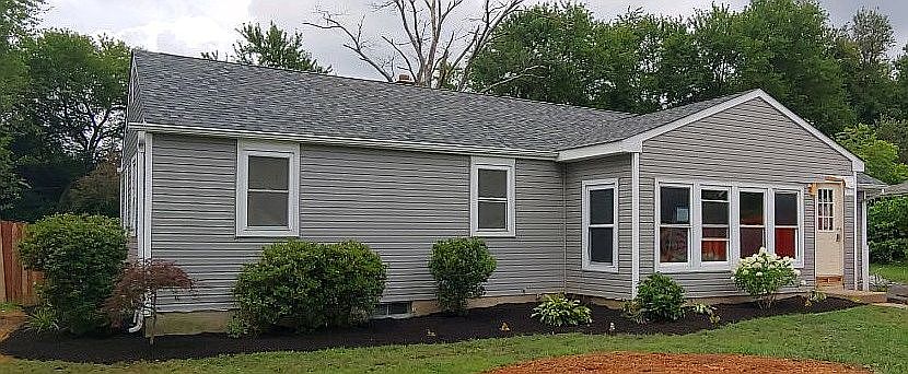 Freshly landscaped front