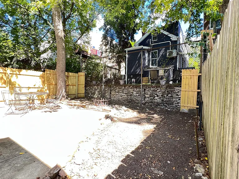 Fenced backyard