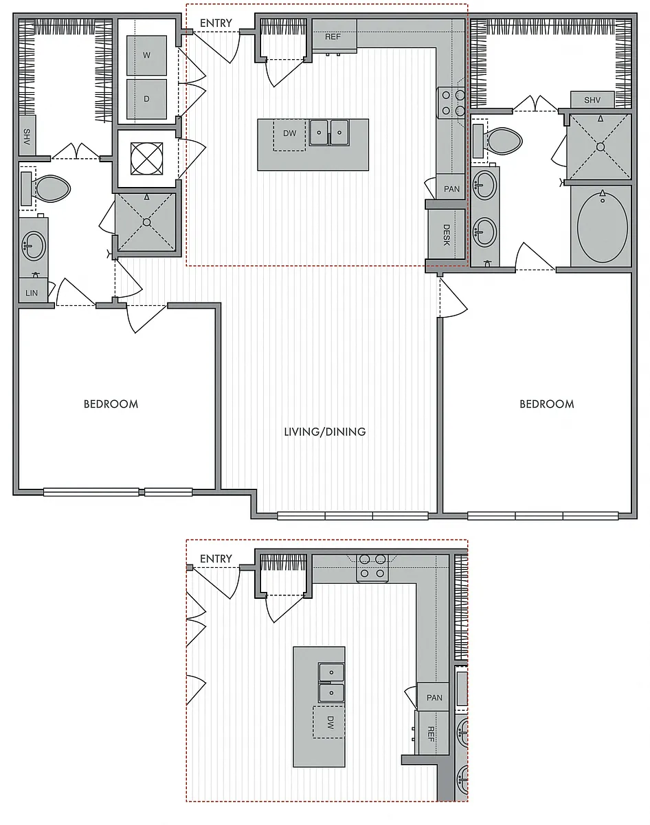 Floor plan 2 Bed_2 Bath_K