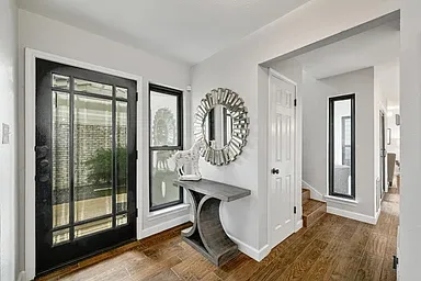 Front door and entry way into home