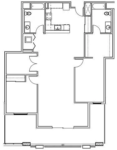 Floor plan 2x2 with Den
