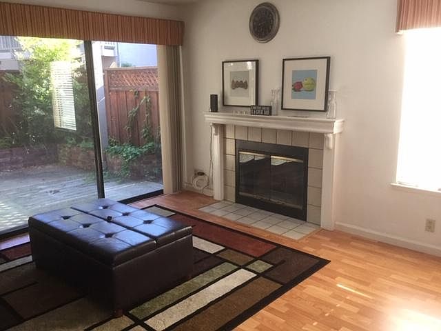 Living room with fireplace