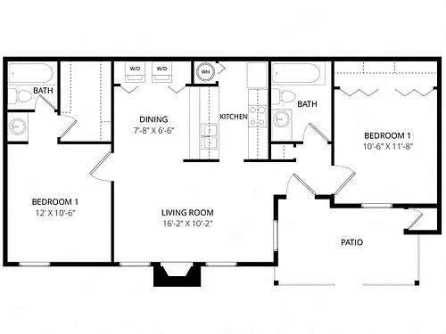 Floor plan Medium 2 Bedroom
