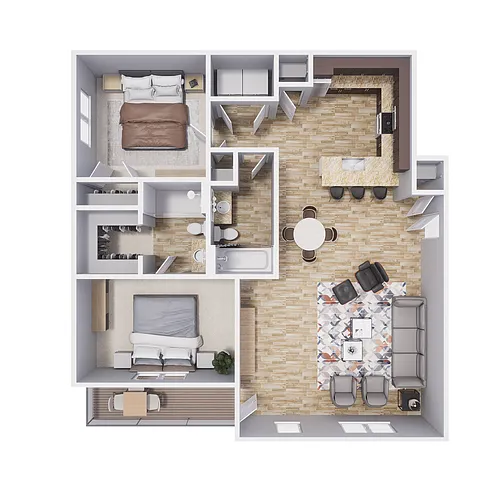 Floor plan 2x2 - 1100 sqft - B4